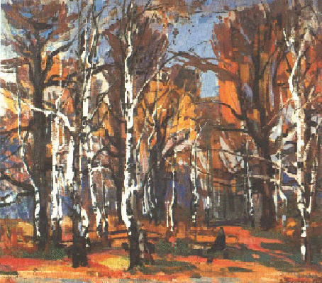Autumn in a park. 1991. Canvas, oil 90x100