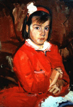 A Girl in red. 1996. Canvas, oil 59x73
