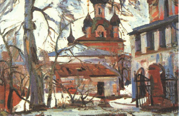 In Late Winter. Pereslavl. 1993. Canvas, oil 80x100