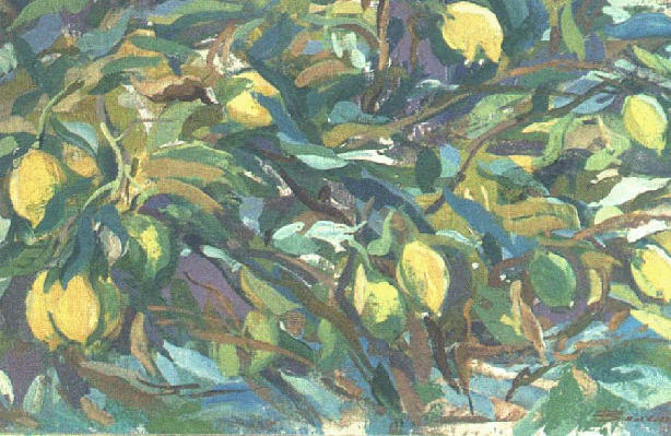 Lemons. 1991. Canvas, oil 51x73