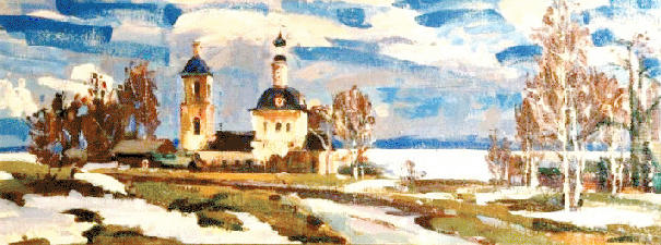 Spring on the Pereslavl's Lake. Canvas, oil