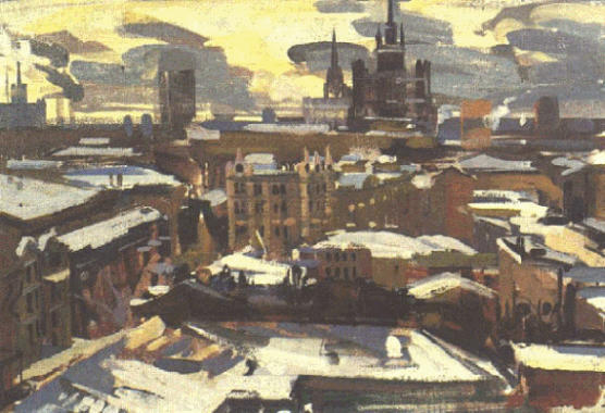 Moscow in Winter. 1994. Canvas, oil 50x70